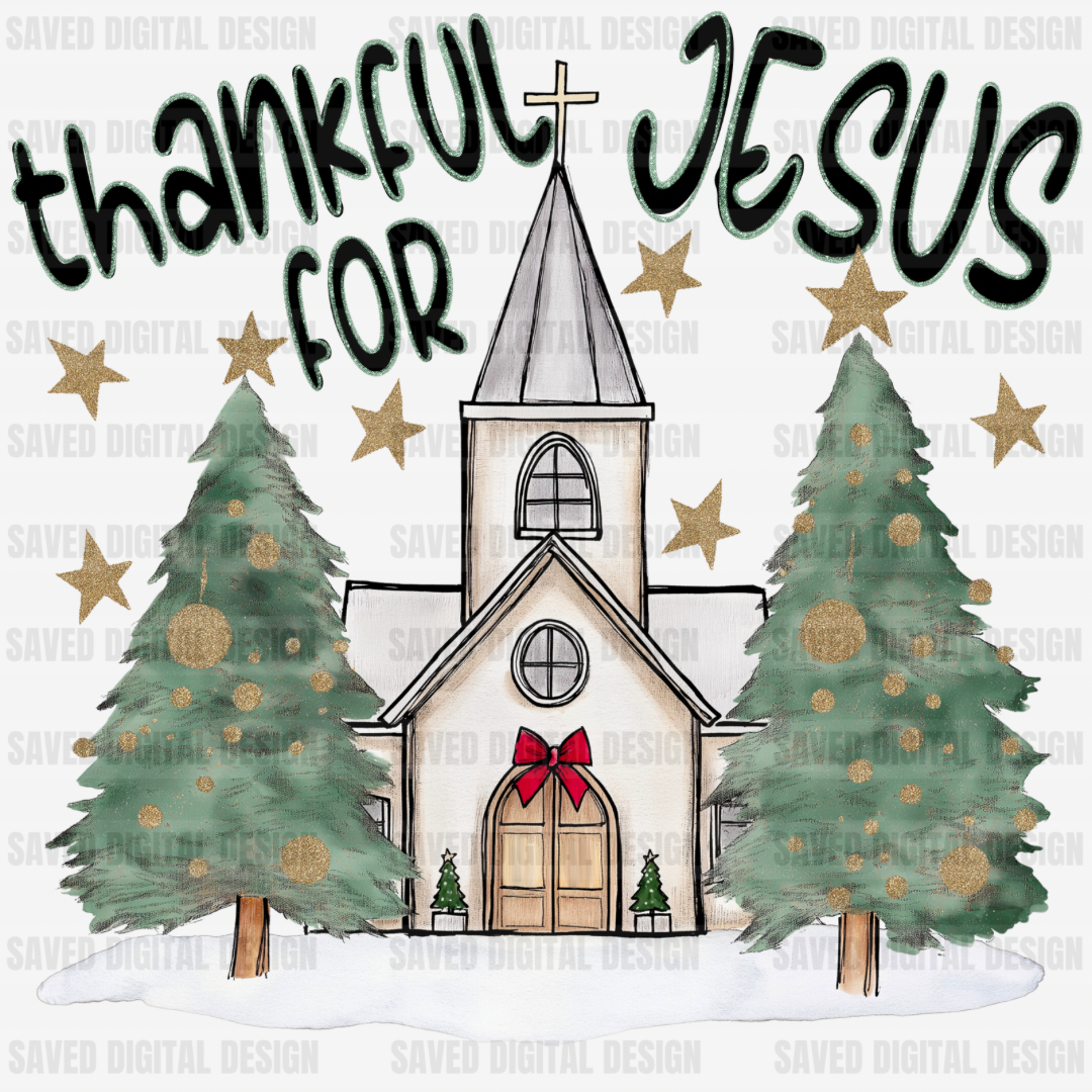 COQUETTE WATERCOLOR GLITTER THANKFUL FOR JESUS
