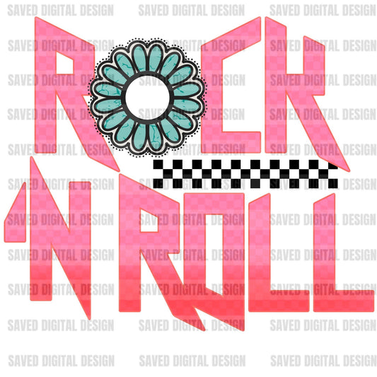 ROCK N ROLL PINK CHECKER TURQUOISE