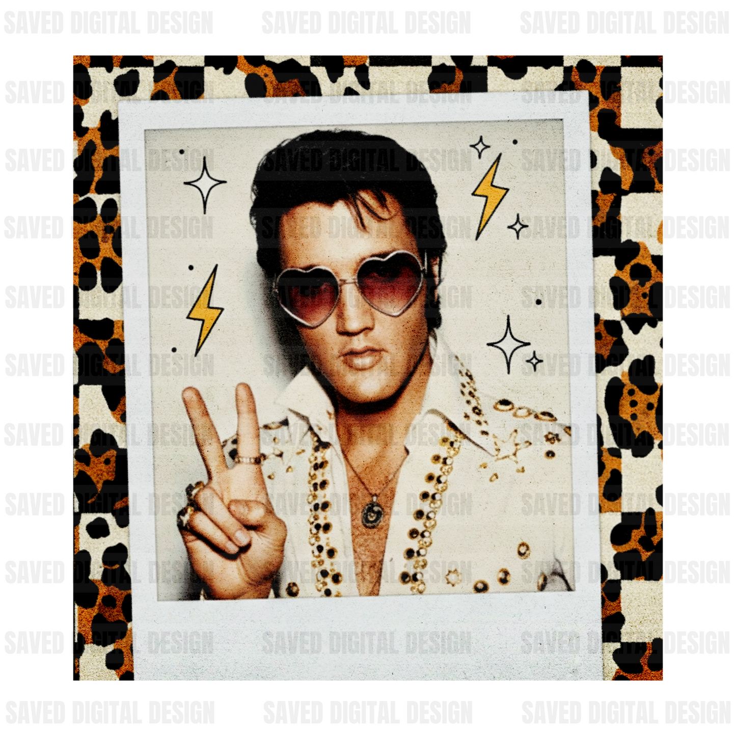 ELVIS POLAROID LEOPARD