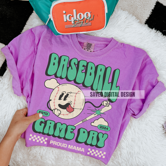 BASEBALL GAME DAY PROUD MAMA PNG