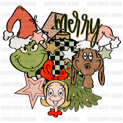 MERRY WHOVILLE CHECKERED ORNAMENT