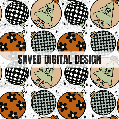 RETRO CHRISTMAS ORNAMENT SEAMLESS