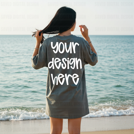COMFORT COLOR PEPPER MODEL TEE BACK MOCK BEACH