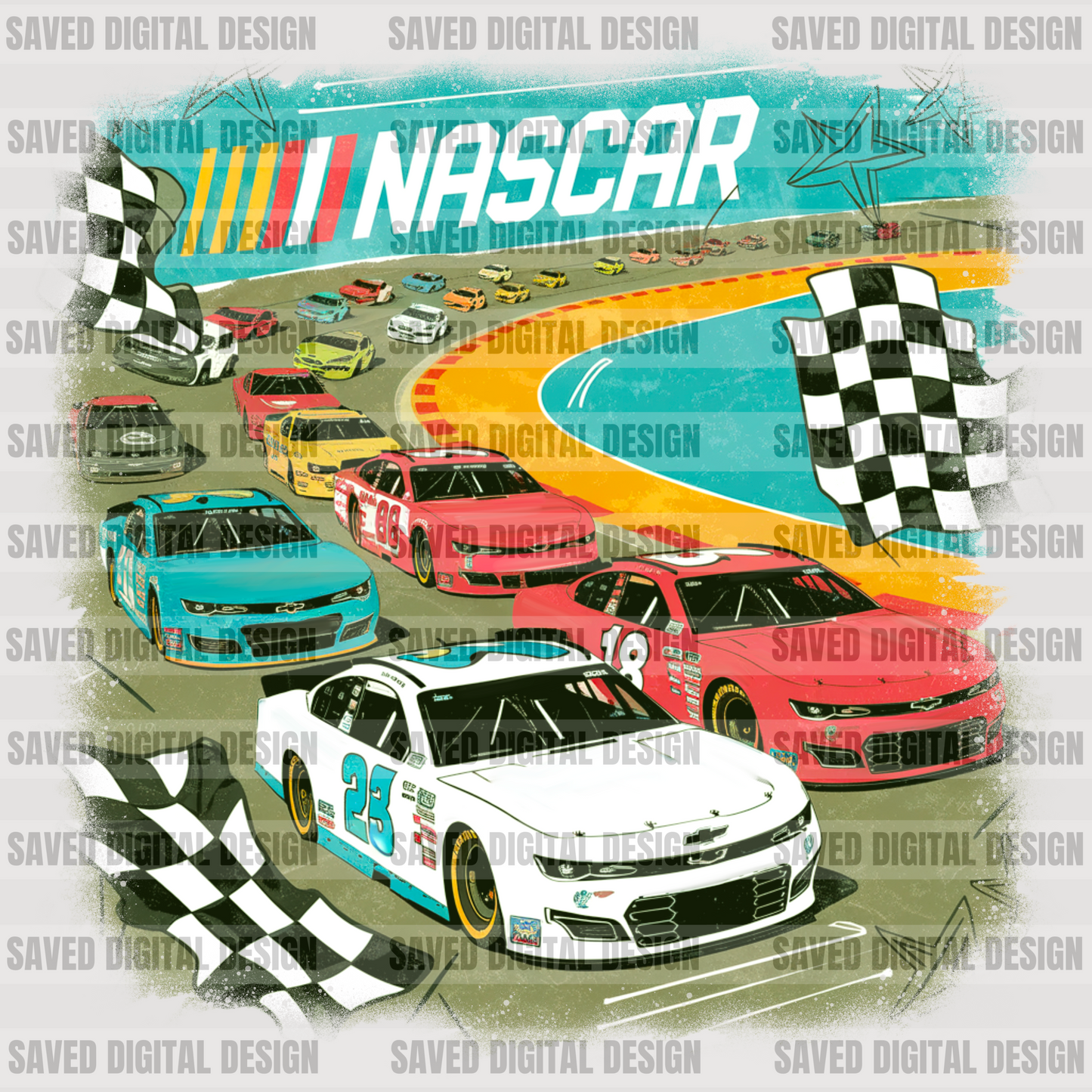 NASCAR BUNDLE - 5 PNGS + 2 POCKETS