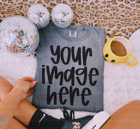 PEPPER COMFORT COLOR FLAT LAY TEE MOCK LEOPARD