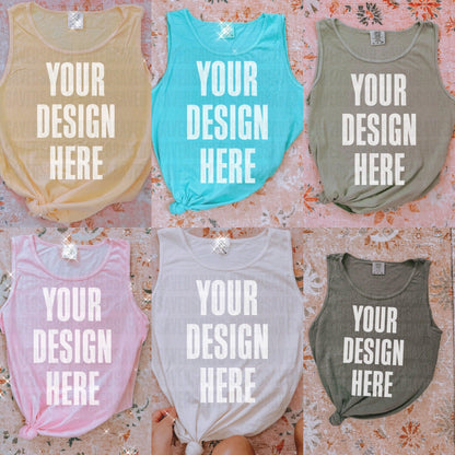 COMFORT COLORS TANK TOP MOCK BUNDLE OF 6