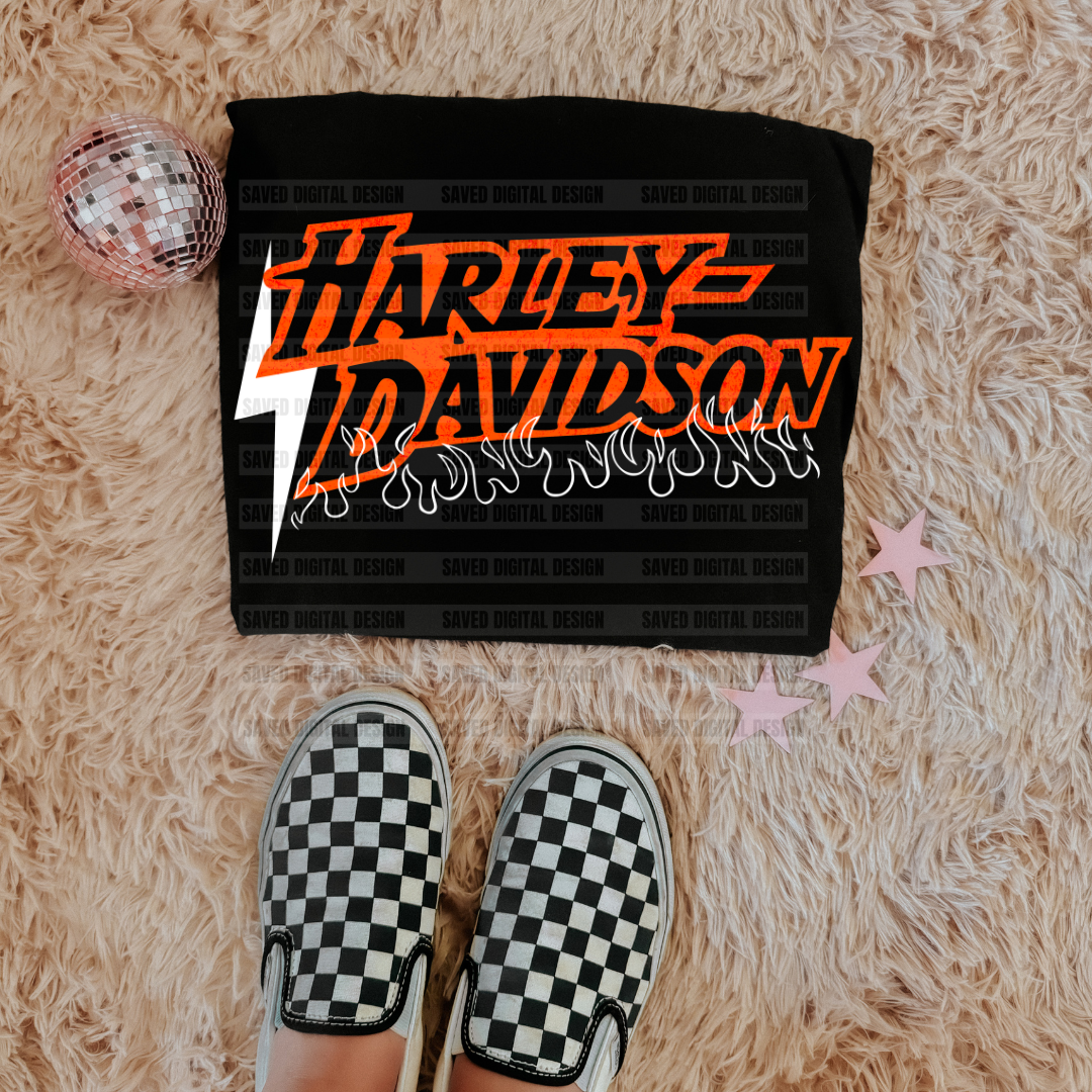 HARLEY FLAMES BLACK + WHITE