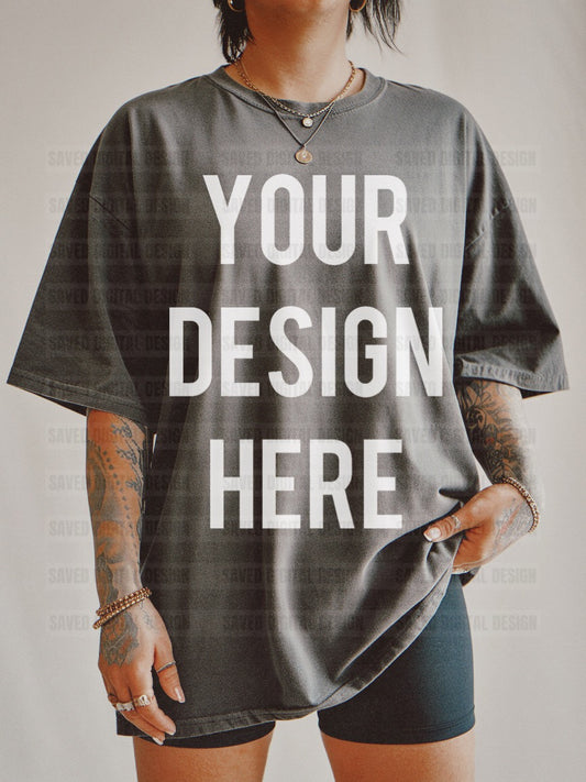 PEPPER COMFORT COLOR T-SHIRT MODELED MOCK