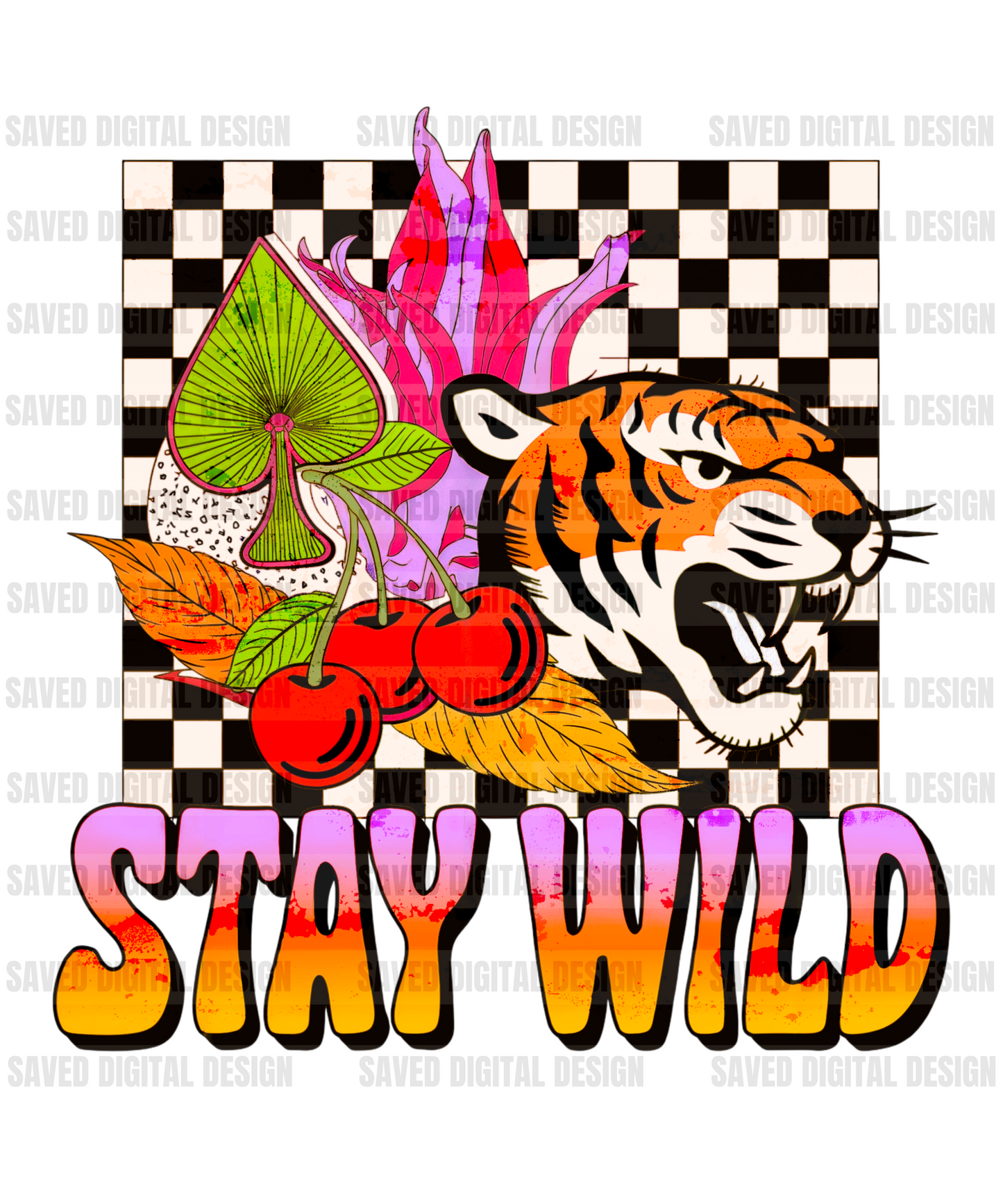 STAY WILD CHECKERED