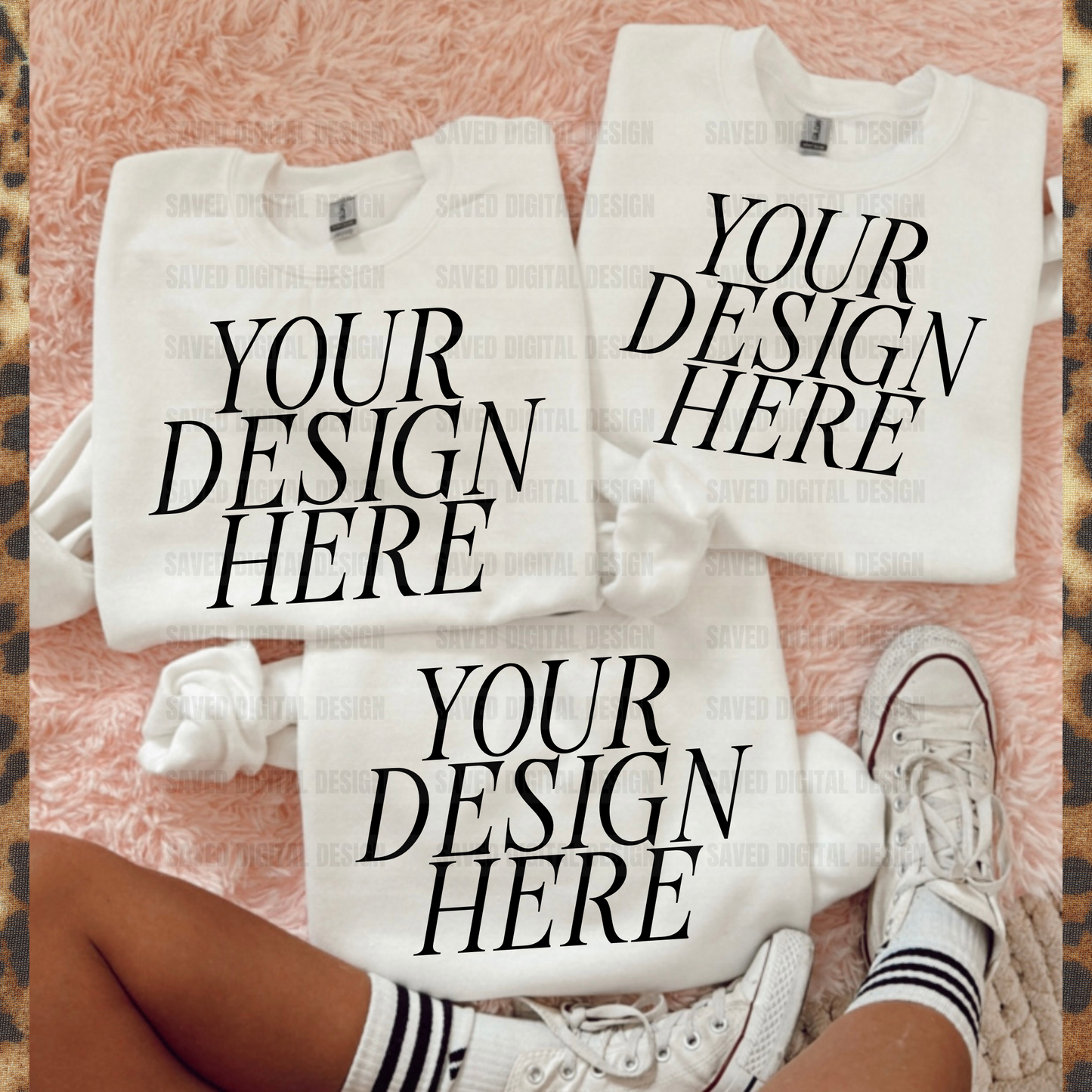 3 SWEATSHIRTS WHITE MOCK
