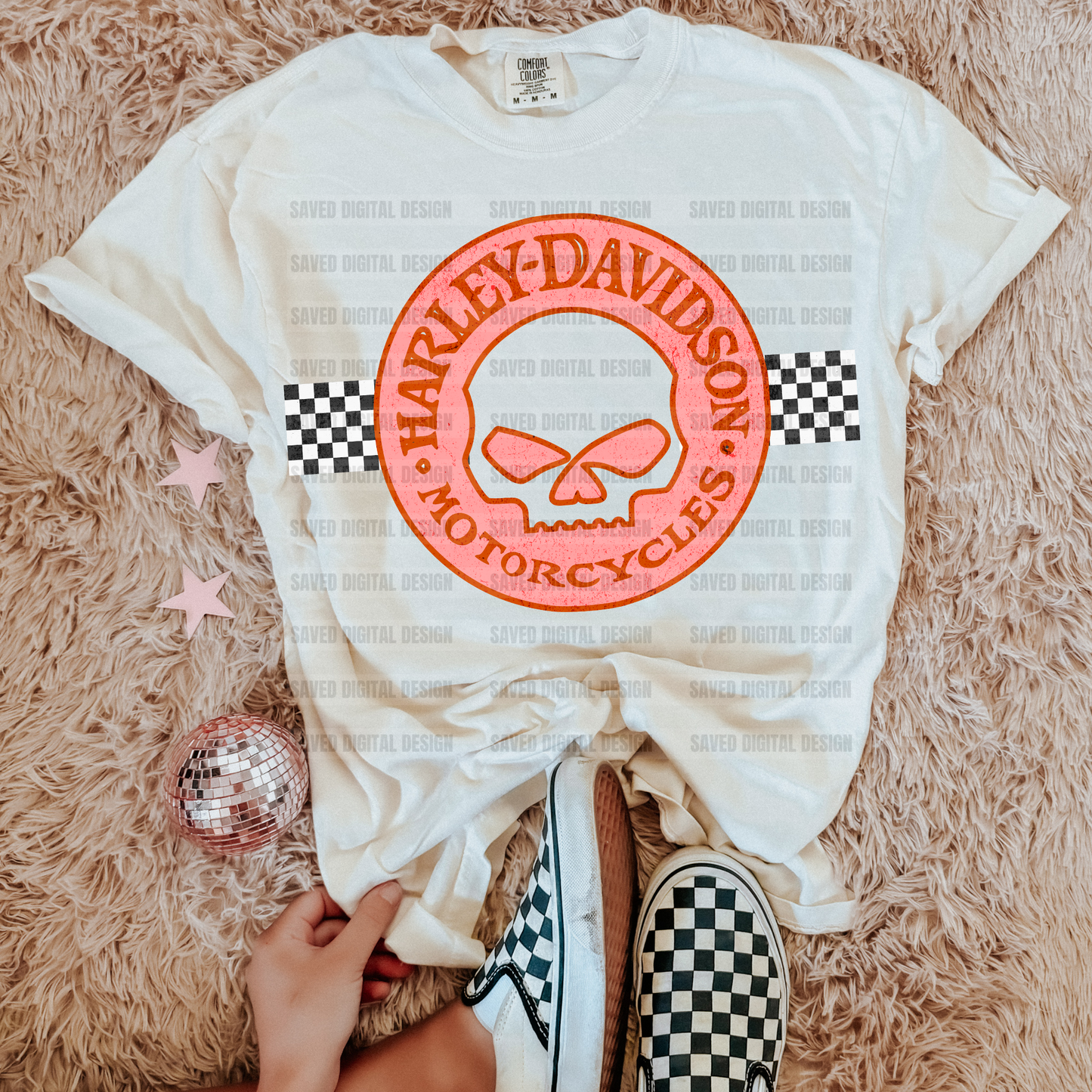 HARLEY PINK CHECKERED LOGO