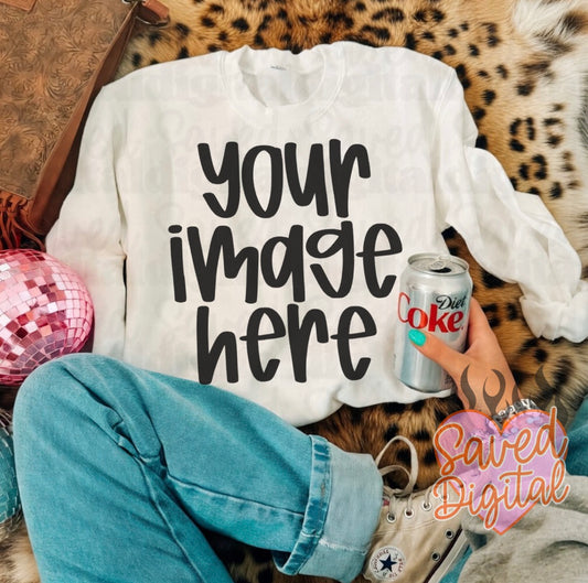 WHITE GILDAN FOLDED FLAT LAY SWEATSHIRT MOCK DIET COKE PINK DISCO