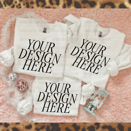 3 SWEATSHIRTS WHITE MOCK