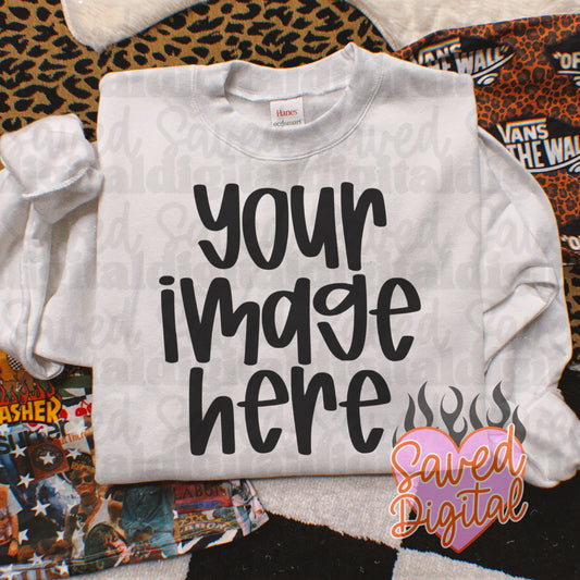 WHITE HANES FOLDED FLAT LAY SWEATSHIRT MOCK VAN TUBE TOP