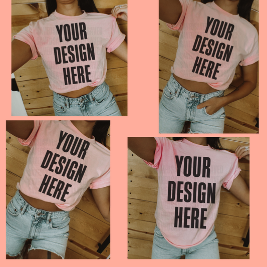 LIGHT PINK GILDAN MOCK BUNDLE OF 4