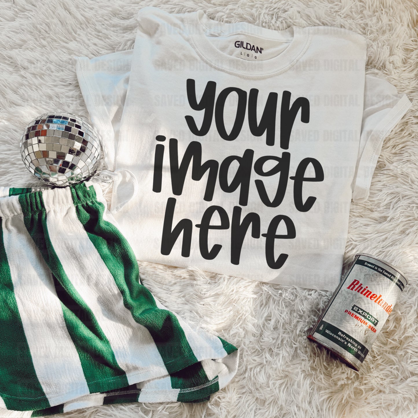 GILDAN WHITE FLAT LAY MOCK