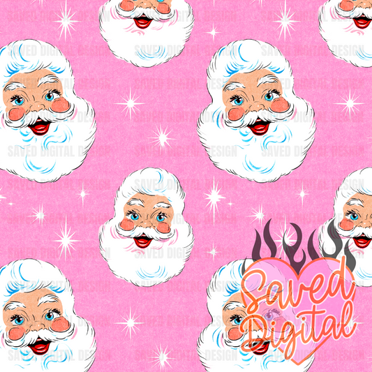 STAR BURST SANTA SEAMLESS - VINTAGE CHRISTMAS