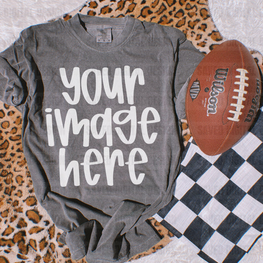 PEPPER COMFORT COLOR TEE FLAT LAY MOCK FOOTBALL CHECKER LEOPARD