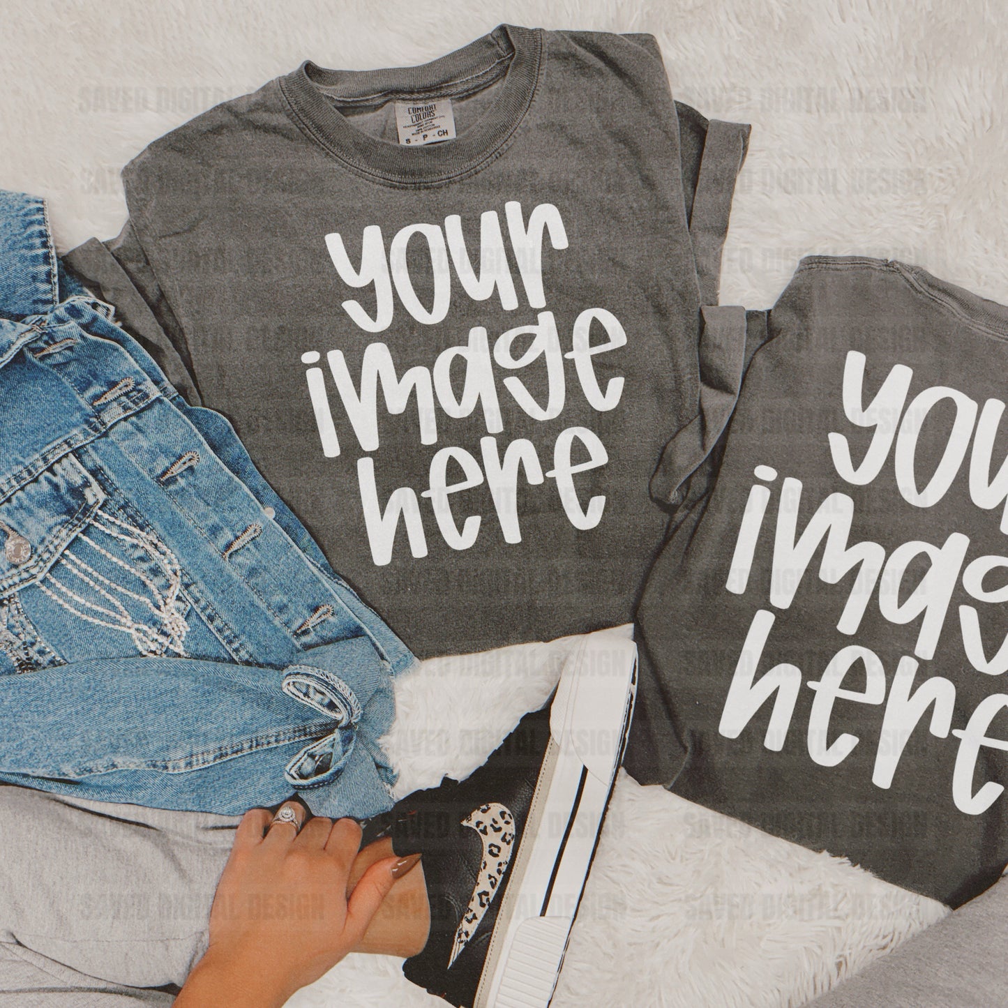 DOUBLE PEPPER COMFORT COLOR T-SHIRT FLAT LAY MOCK JEAN JACKET