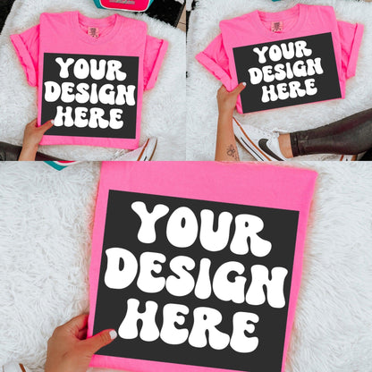 NEON PINK COMFORT COLOR LAYERED MOCK BUNDLE OF 3