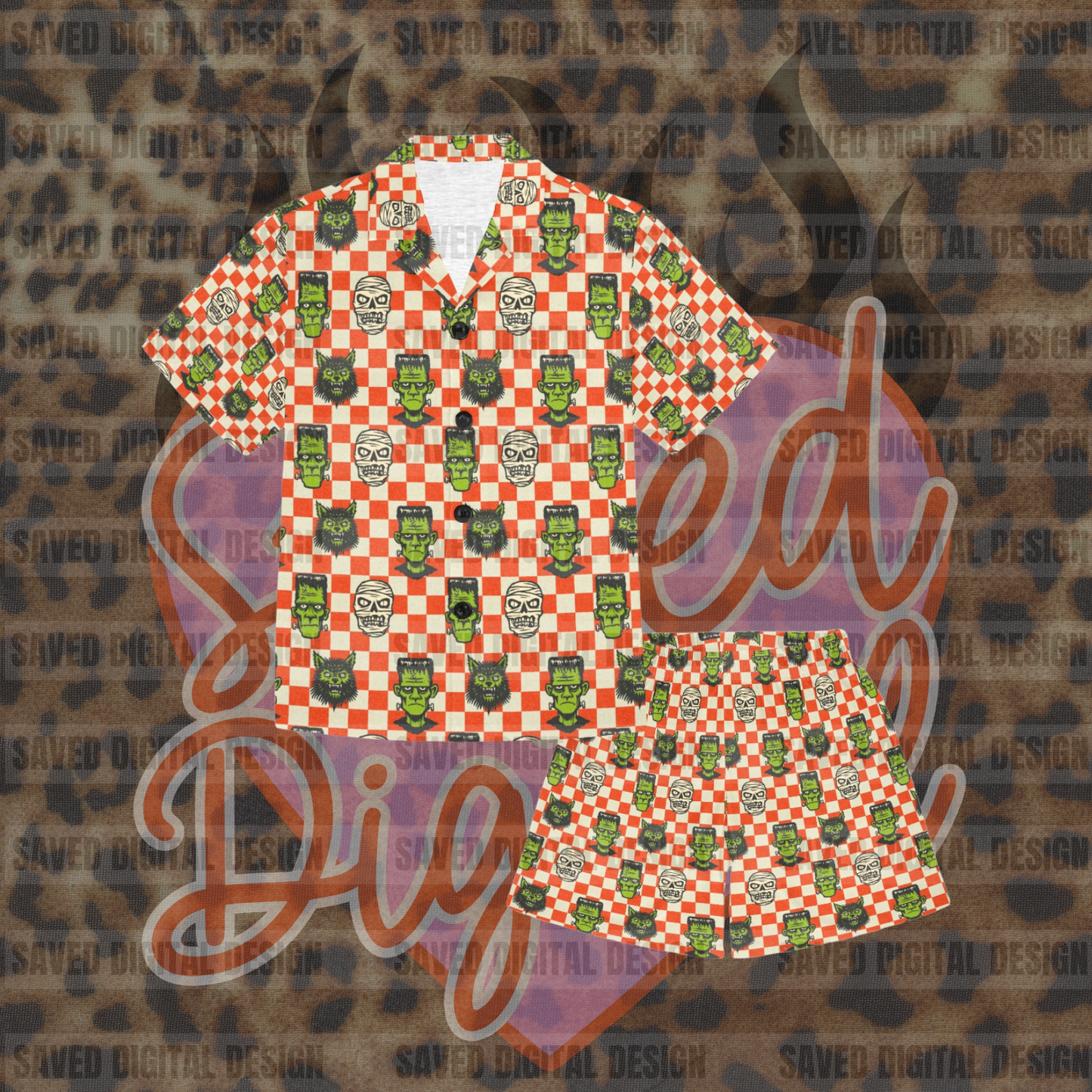 FRANKENSTEIN + MUMMY CHECKER SPECIAL EDITION SEAMLESS