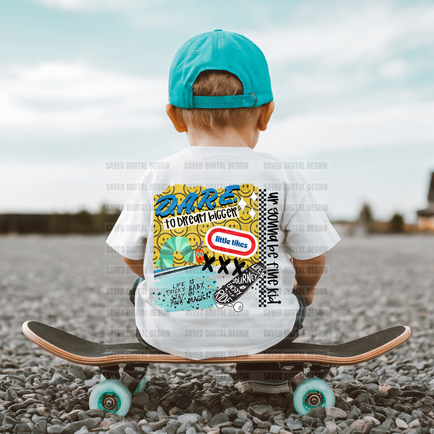 DARE TO DREAM BIGGER KID COLLAGE