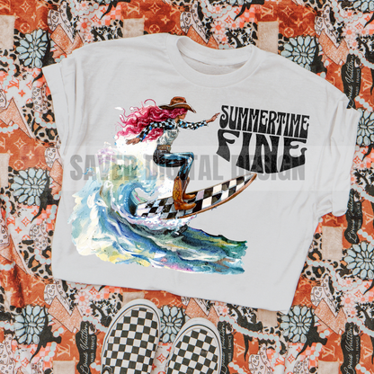 SUMMERTIME FINE SURFING COWGIRL PNG