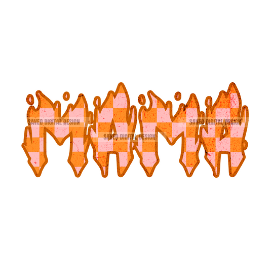 MAMA CHECKERED FLAMES PNG