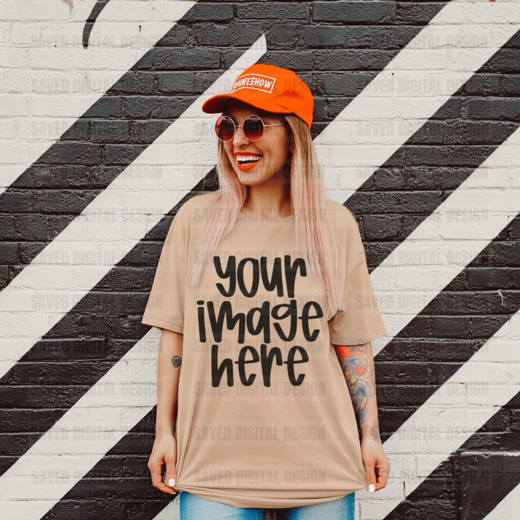UNBRANDED SAND T-SHIRT MOCK