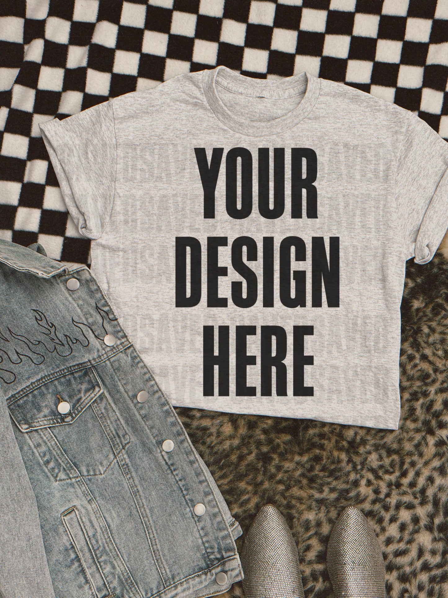 ASH TEE WITH FLAME JACKET MOCK