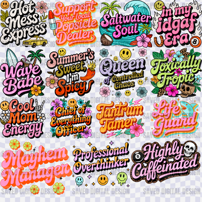 SLOGAN BUNDLE OF 15 PNG