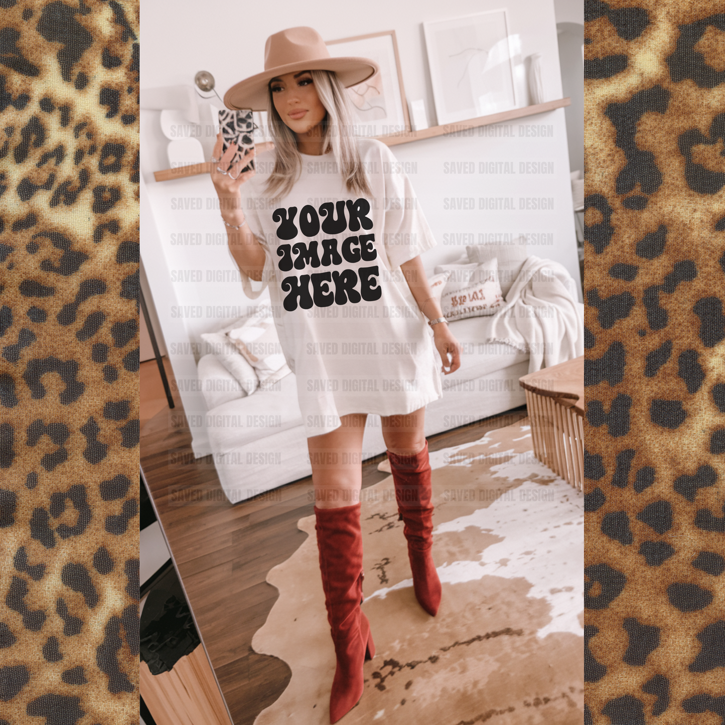 UNBRANDED WHITE MODELED T-SHIRT MOCK