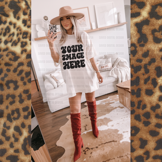 UNBRANDED WHITE MODELED T-SHIRT MOCK