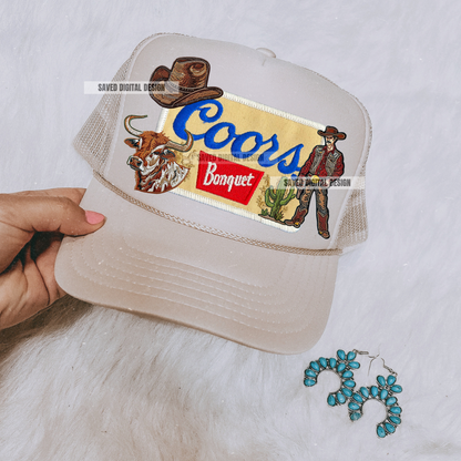BANQUET BEER FAUX HAT PATCH CLUSTER PNG