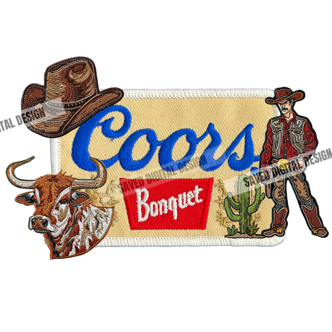 BANQUET BEER FAUX HAT PATCH CLUSTER PNG