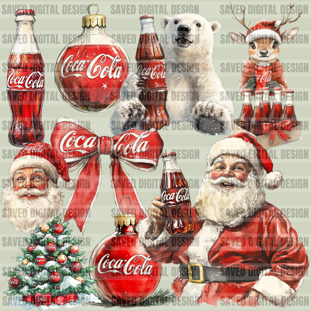 VINTAGE RED CHRISTMAS DRINK CLIPART BUNDLE
