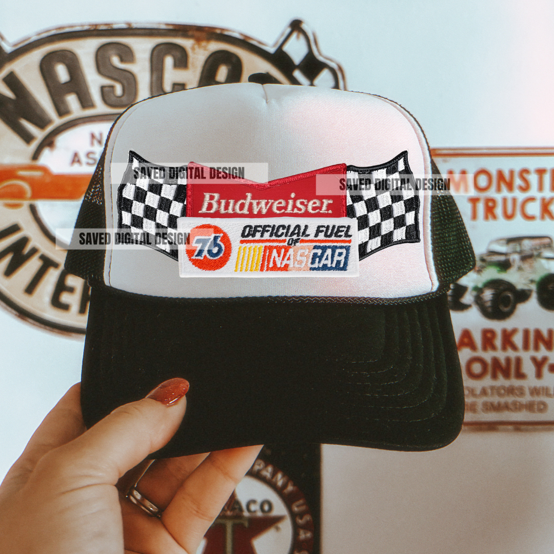 BUD BEER NASC FAUX HAT PATCH CLUSTER PNG