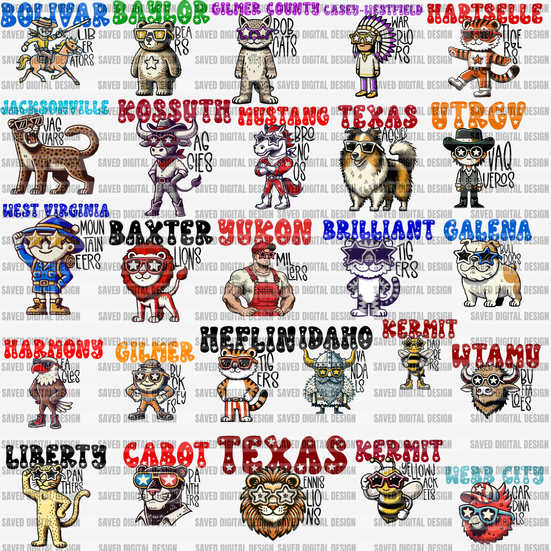 MASCOTS PNG'S -- not in drives