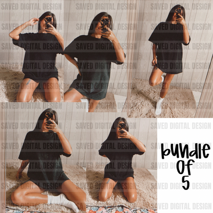 Homebody- BLACK TSHIRT MOCK BUNDLE OF 5