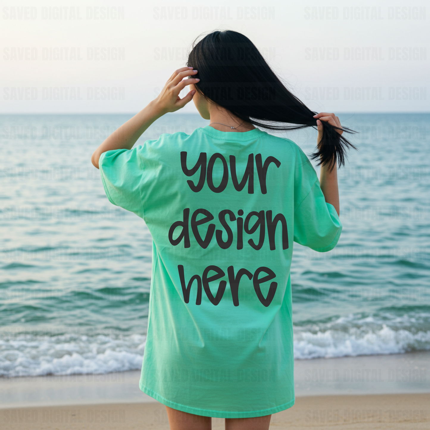 COMFORT COLOR ISLAND REEF MODEL TEE MOCK BACK BEACH