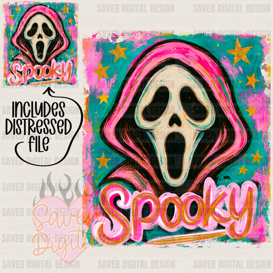 PREPPY GHOST FOILED PNG - INCLUDES REG + DISTRESSED FILE