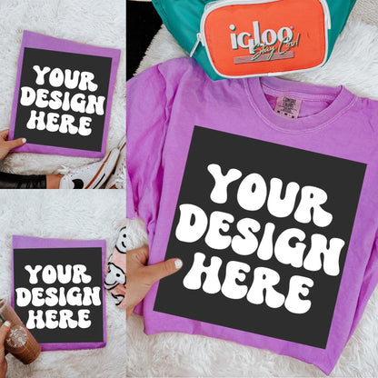 NEON PURPLE COMFORT COLOR LAYERED MOCK BUNDLE OF 3