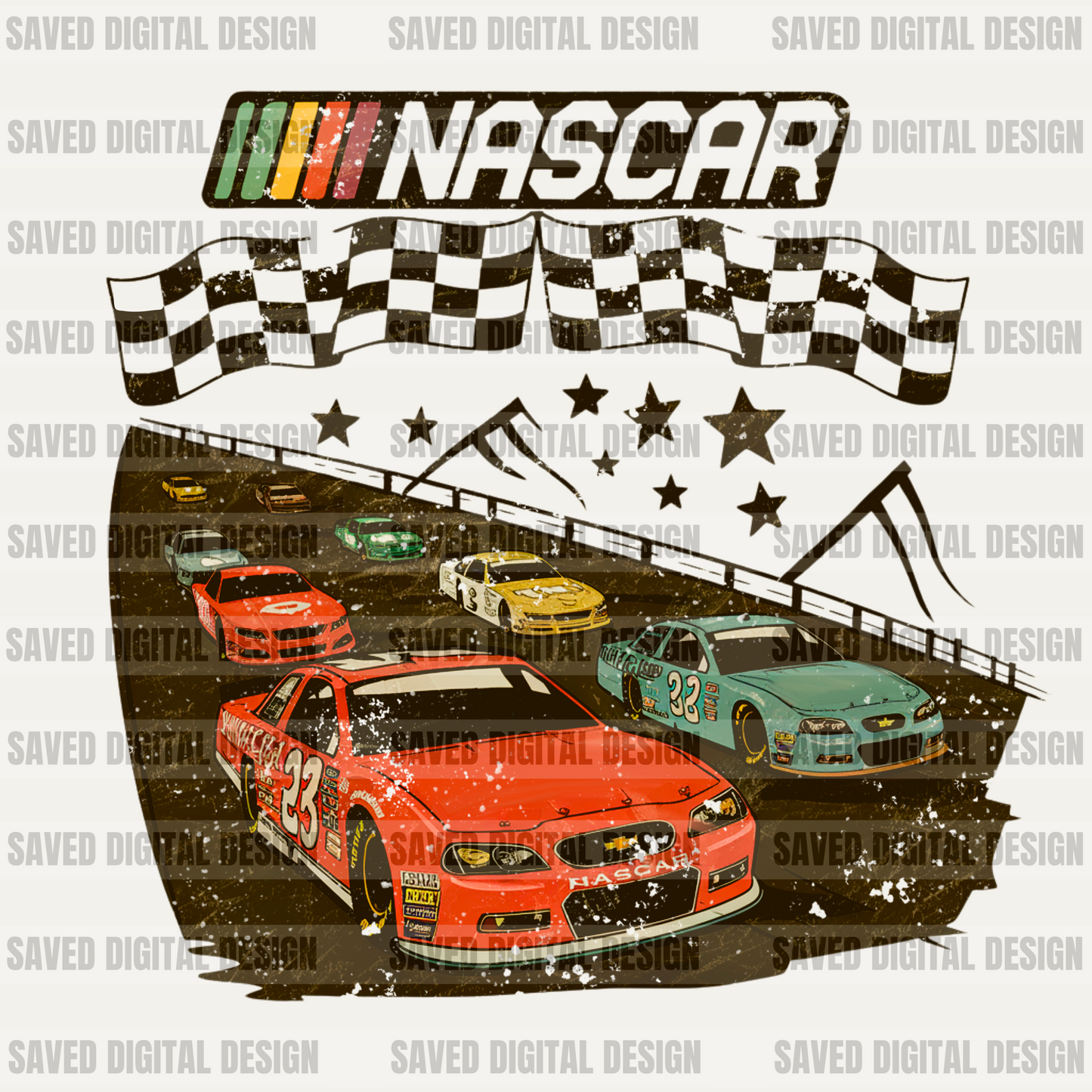 NASCAR BUNDLE - 5 PNGS + 2 POCKETS