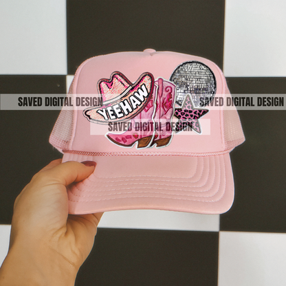 COWGIRL FAUX HAT PATCH CLUSTER PNG