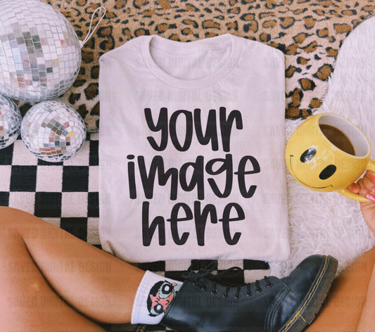 GILDAN SAND FLAT LAY TEE MOCK LEOPARD DOCS
