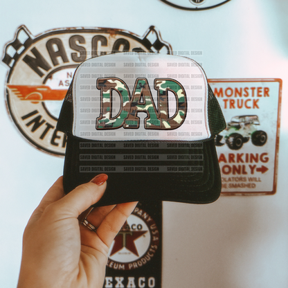 DAD CAMO FAUX HAT PATCH CLUSTER PNG