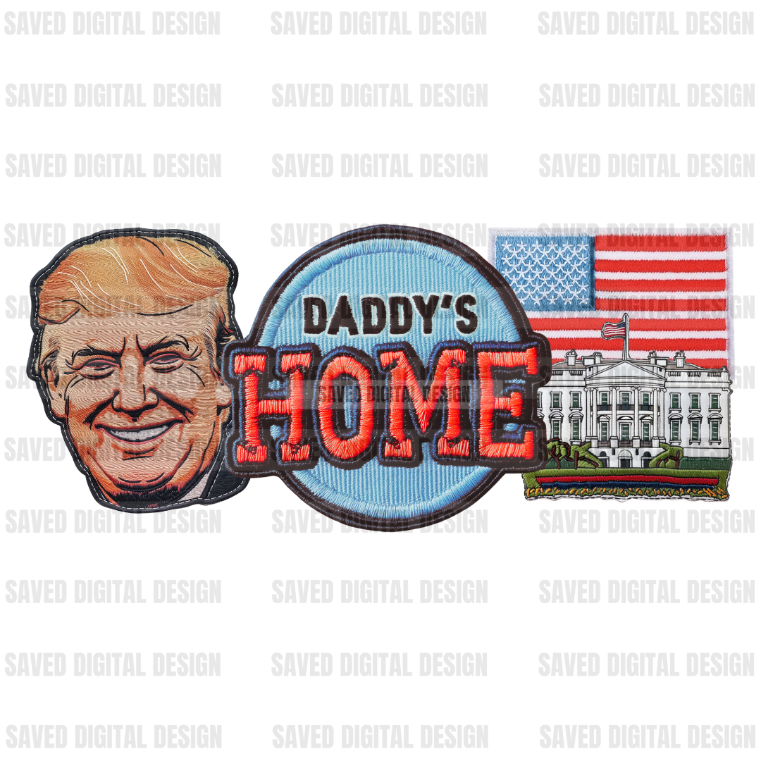 DADDY'S HOME PRES FAUX HAT PATCH CLUSTER PNG