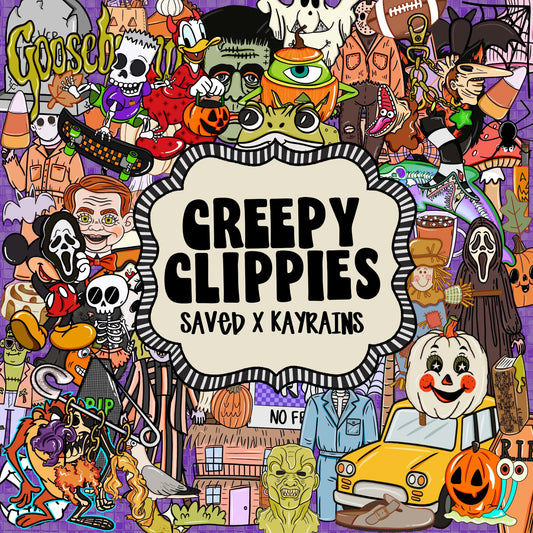 CREEPY CLIPPIES COLLAB 👻 OVER 60 ELEMENTS | SAVED DIGITAL X KAY RAINS DESIGNS - NO REP CODES