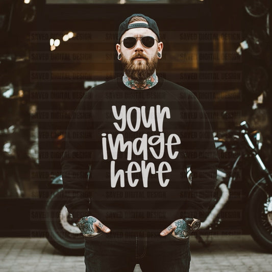 UNBRANDED BLACK T-SHIRT MOCK MEN