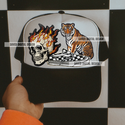 EDGY SNEAKER FAUX HAT PATCH CLUSTER PNG